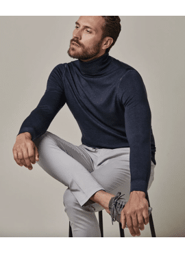 PROFUOMO PULLOVER ROLL NECK MID BLUE
